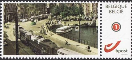 year=?, Belgian personalized stamp with Amsterdam tram