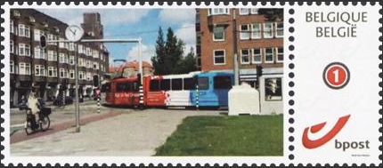 year=?, Belgian personalized stamp with Amsterdam tram