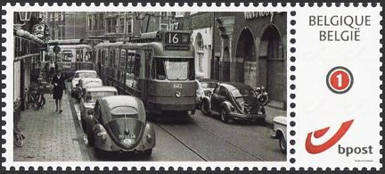 year=?, Belgian personalized stamp with Amsterdam tram