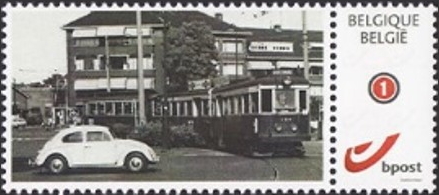 year=?, Belgian personalized stamp with The Hague tram