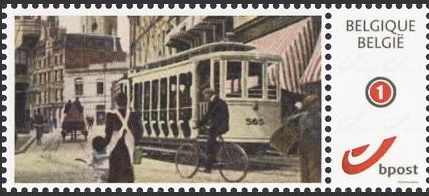 year=?, Belgian personalized stamp with The Hague tram