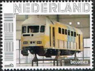 personalised stamp of The Netherlands with trains, trams, stations etc