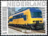 personalised stamp of The Netherlands with trains, trams, stations etc