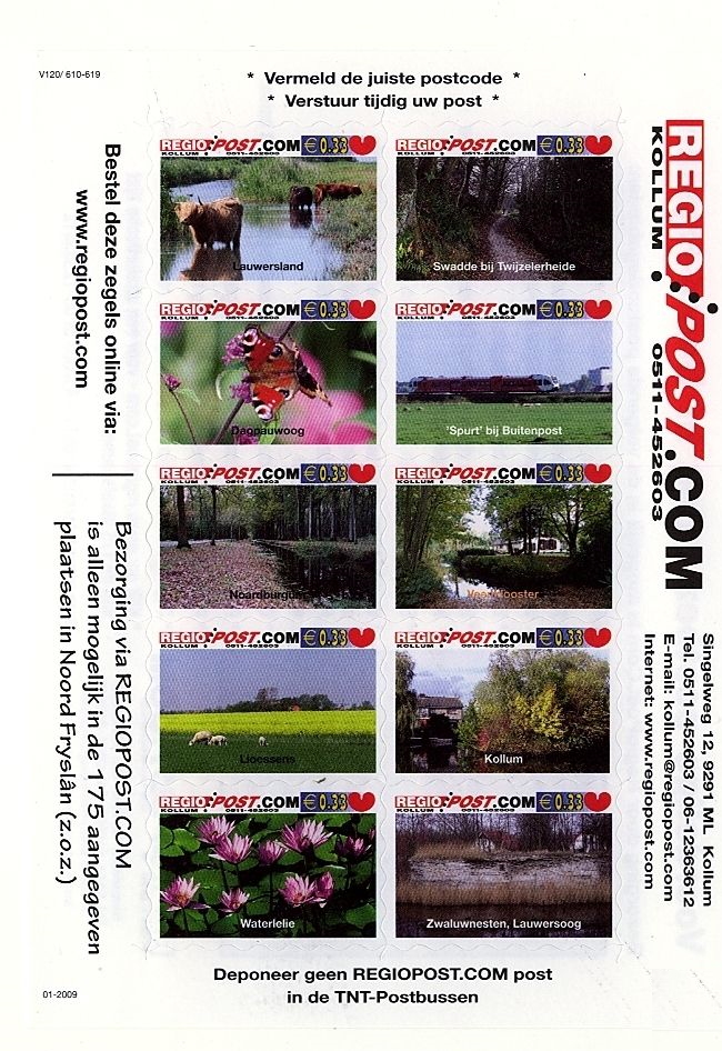 The Netherlands regional stamp; Regiopost Friesland 2009