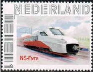 personalised stamp of The Netherlands with trains, trams, stations etc