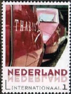 personalised stamp of The Netherlands with trains, trams, stations etc