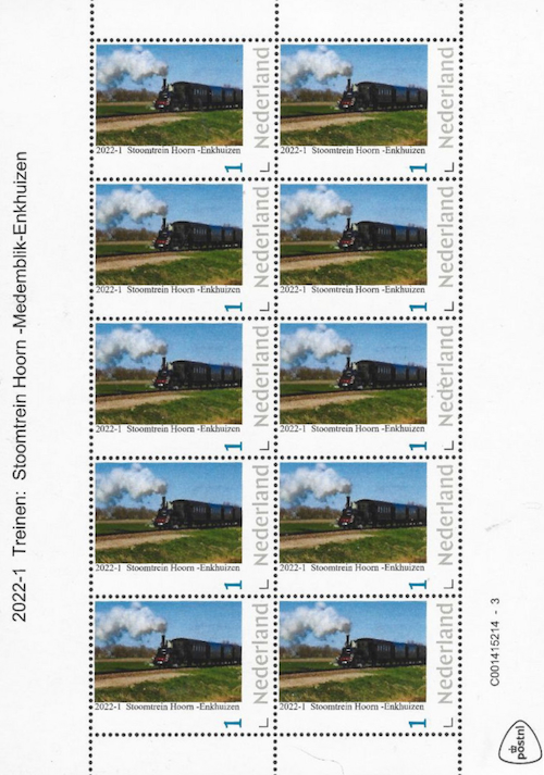 2022, NVPH: ---, personalised stamp with train