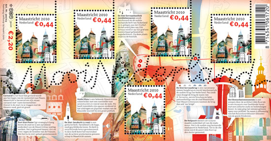 year=2010, Dutch stamp sheet Mooi Nederland Maastricht - NVPH: 2715