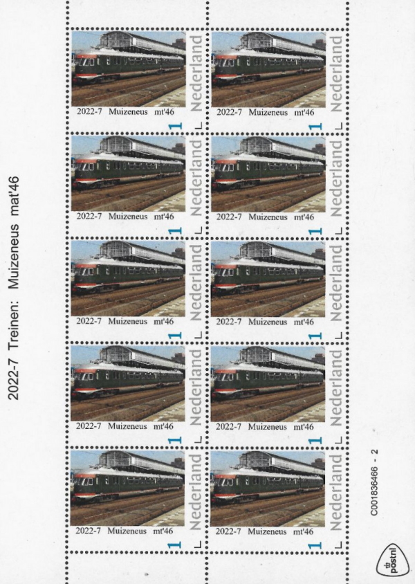 2022, NVPH: ---, personalized stamp with train