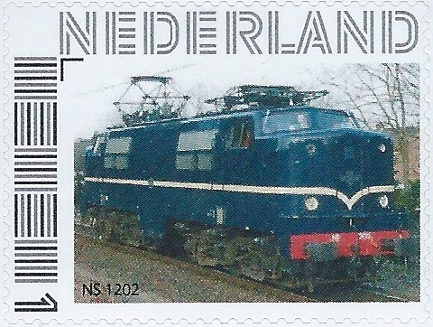 personalised stamp of The Netherlands with trains, trams, stations etc