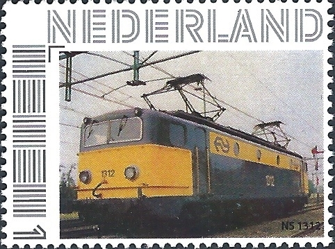 personalised stamp of The Netherlands with trains, trams, stations etc