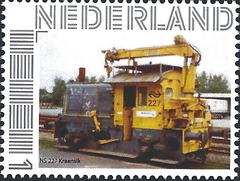 personalised stamp of The Netherlands with trains, trams, stations etc