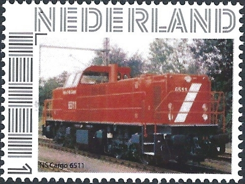 personalised stamp of The Netherlands with trains, trams, stations etc