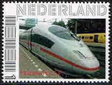 personalised stamp of The Netherlands with trains, trams, stations etc