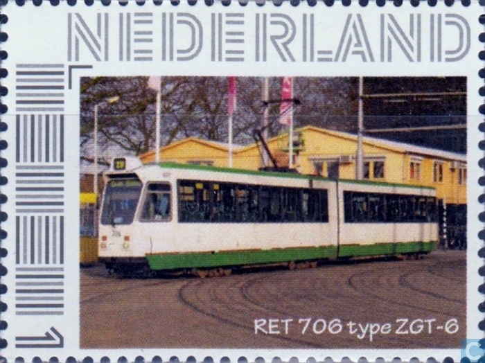 year=2010, Dutch personalized stamp with Rotterdam tram