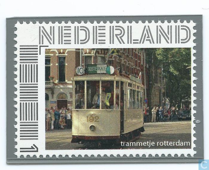 year=2010, Dutch personalized stamp with Rotterdam tram