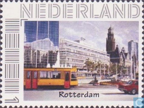 year=2010, Dutch personalized stamp with Rotterdam tram