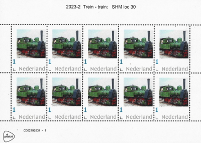 2023, NVPH:---, Dutch personalised stamp with locomotive