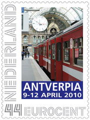 personalised stamp of The Netherlands with trains, trams, stations etc