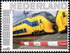 personalised stamp of The Netherlands with trains, trams, stations etc