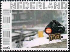 personalised stamp of The Netherlands with trains, trams, stations etc