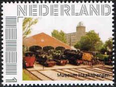 personalised stamp of The Netherlands with trains, trams, stations etc