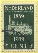 year=1939, Dutch stamp with the first locomotive of The Netherlands De Snelheid - NVPH: 325