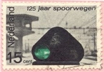 year=1964, Dutch stamp with railway safety light at Amersfoort Station - NVPH: 818