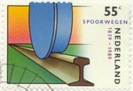year=1989, Dutch stamp with railway wheel - NVPH: 1430