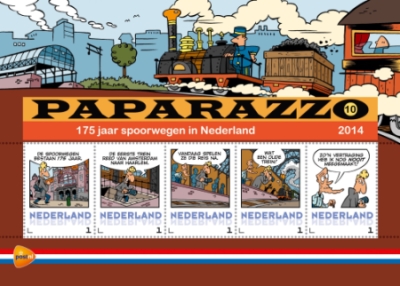 personalised stamp of The Netherlands with trains, trams, stations etc