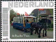 personalised stamp of The Netherlands with trains, trams, stations etc