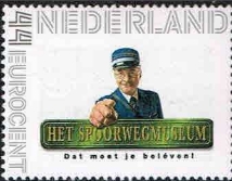 personalised stamp of The Netherlands with trains, trams, stations etc