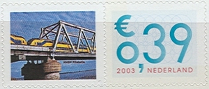 personalised stamp of The Netherlands with trains, trams, stations etc