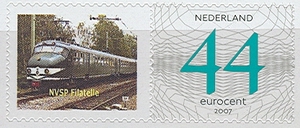 personalised stamp of The Netherlands with trains, trams, stations etc