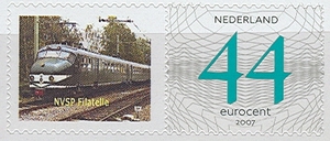 personalised stamp of The Netherlands with trains, trams, stations etc