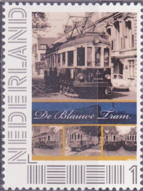 personalised stamp of The Netherlands with trains, trams, stations etc