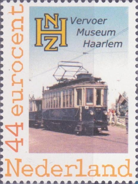 personalised stamp of The Netherlands with trains, trams, stations etc