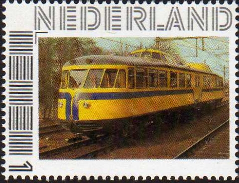 personalised stamp of The Netherlands with trains, trams, stations etc