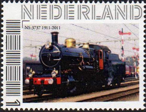 personalised stamp of The Netherlands with trains, trams, stations etc