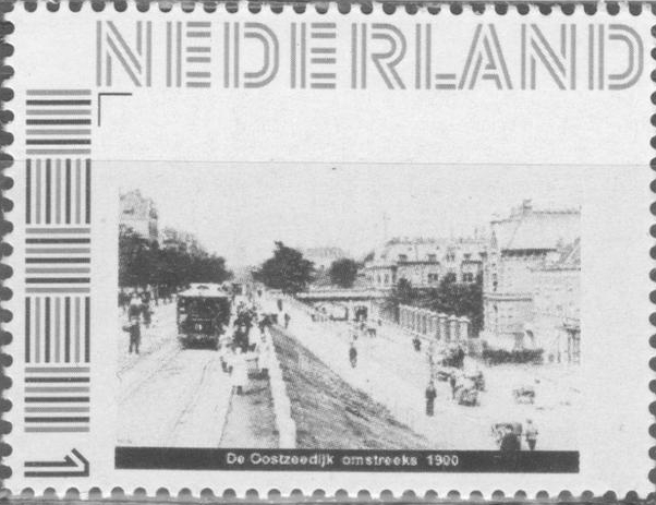 personalised stamp of The Netherlands with trains, trams, stations etc