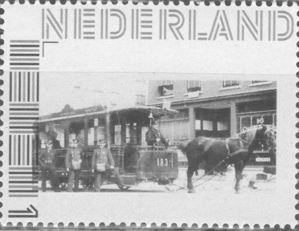 personalised stamp of The Netherlands with trains, trams, stations etc