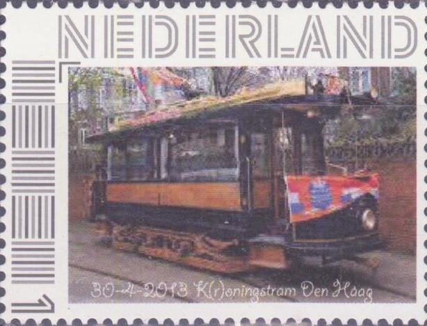 personalised stamp of The Netherlands with trains, trams, stations etc