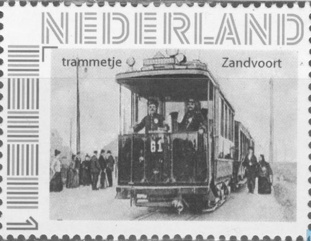 personalised stamp of The Netherlands with trains, trams, stations etc