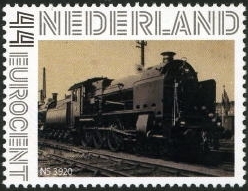 personalised stamp of The Netherlands with trains, trams, stations etc