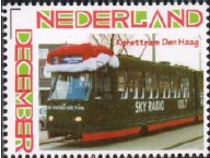 year=2011,Dutch personalized stamp of a tram at Christmas