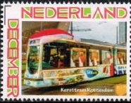 year=2011,Dutch personalized stamp of a tram at Christmas