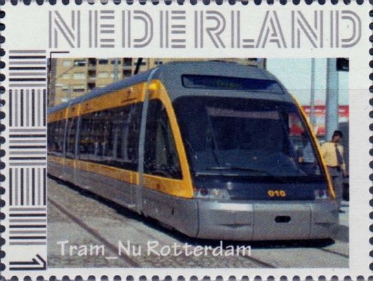 year=2010, Dutch personalized stamp with Rotterdam tram