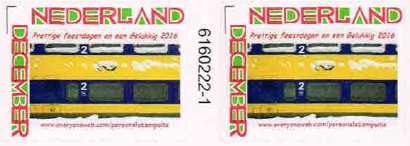 personalised stamp of The Netherlands with trains, trams, stations etc