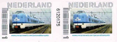 personalised stamp of The Netherlands with trains, trams, stations etc