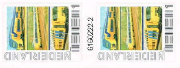 personalised stamp of The Netherlands with trains, trams, stations etc